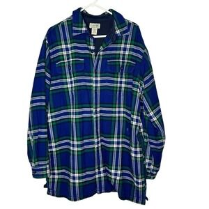 L L Bean Mens Plaid Shacket Heavy Thick Fleece Workwear Chore Ranch Barn Country